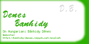 denes banhidy business card